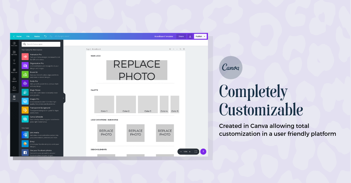 Template customizable in Canva